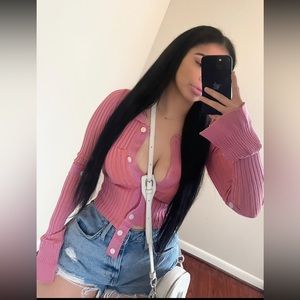 Pink & Orange knitted sweater